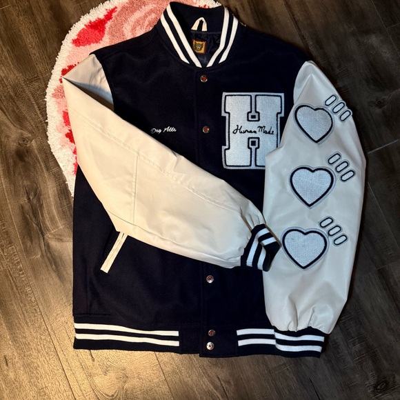 Human Made Navy Blue Varsity Jacket - Picture 4 of 5